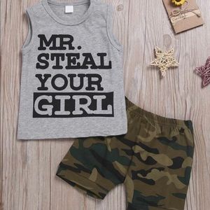 Toddler boy graphic tank and camo shorts MR2